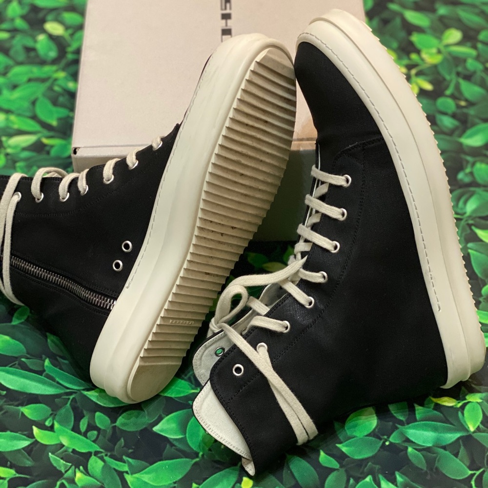 (SOLD) RICK OWENS DRK SHDW VEGAN DENIM SNEAKERS